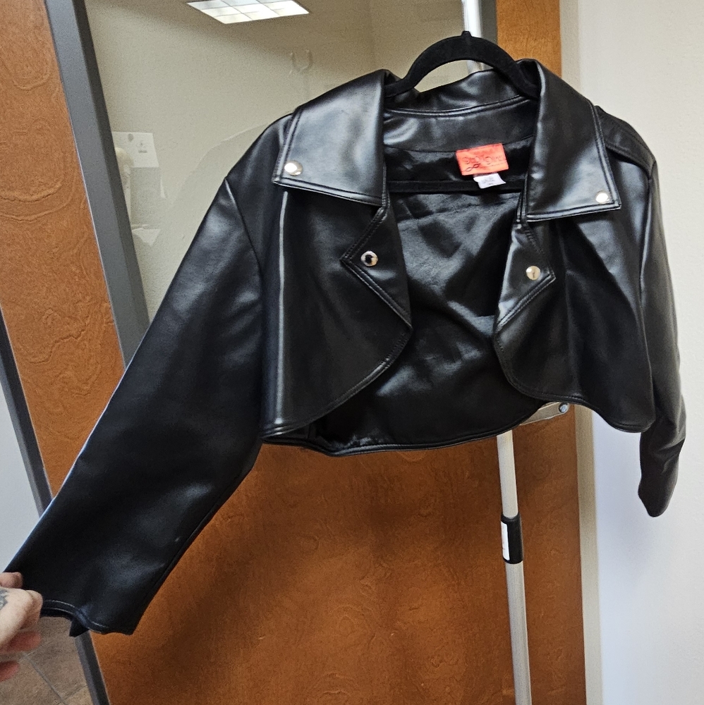 Deadly dames pin up girl clothing BLACK cropped moto jacket - Picture 6 of 6